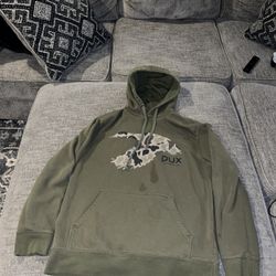Khaki and green DUX Waterfowl hoodie 