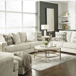 Caretti Parchment Living Room Set ( sectional couch sofa loveseat recliner options