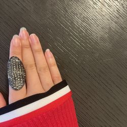 Black and Silver Rhinestone Ring