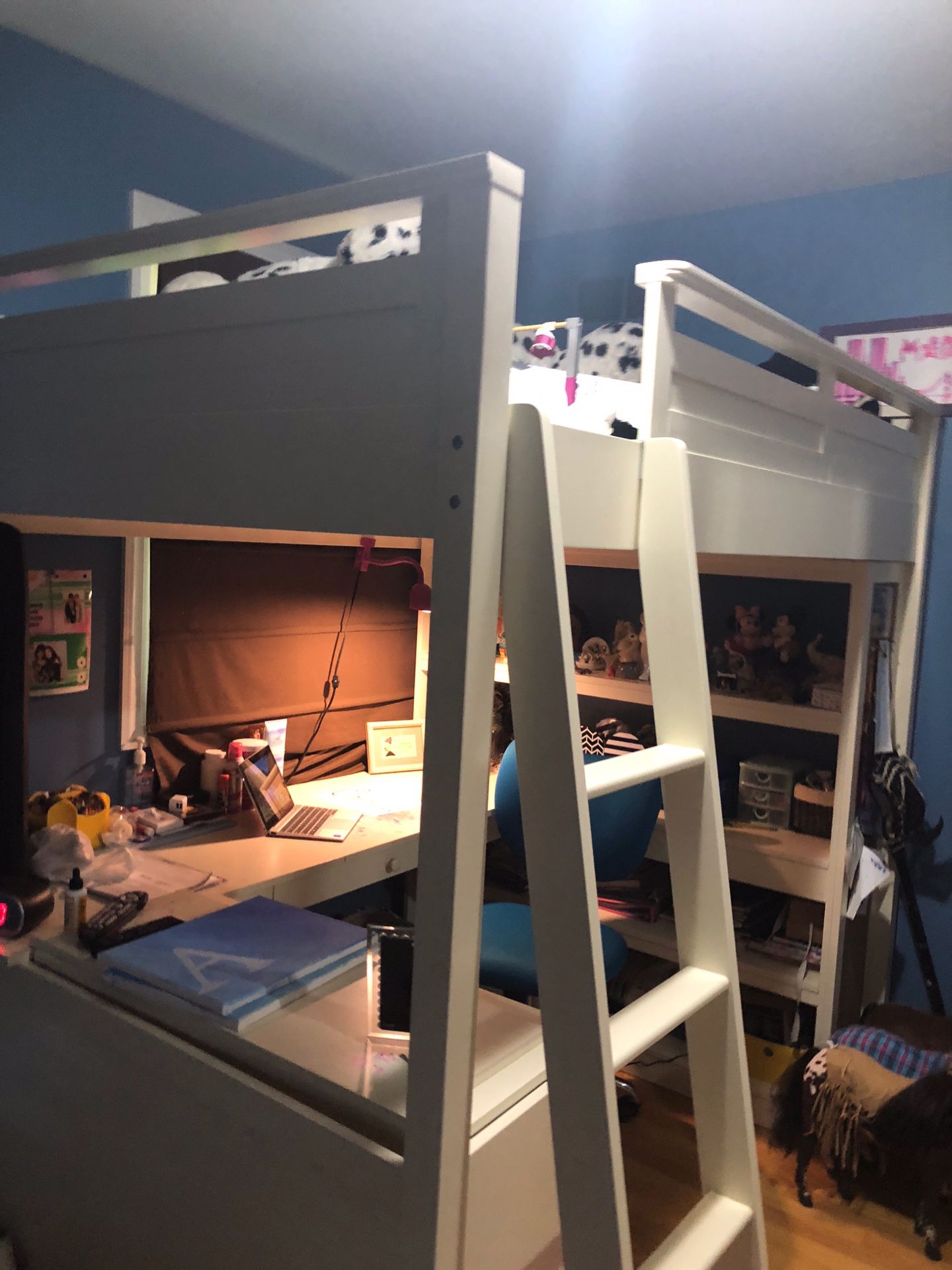 Pottery Barn loft bed with desk