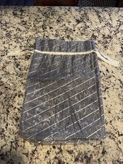 SILVER & GREY STRIPED CHRISTMAS BAG
