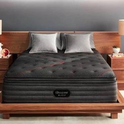 📌 NEW Queen Simmons Beautyrest Black Class Plush Pillow Top Mattress ✔️