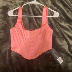 White Fox Neon Pink Corset Tank Style Size Small
