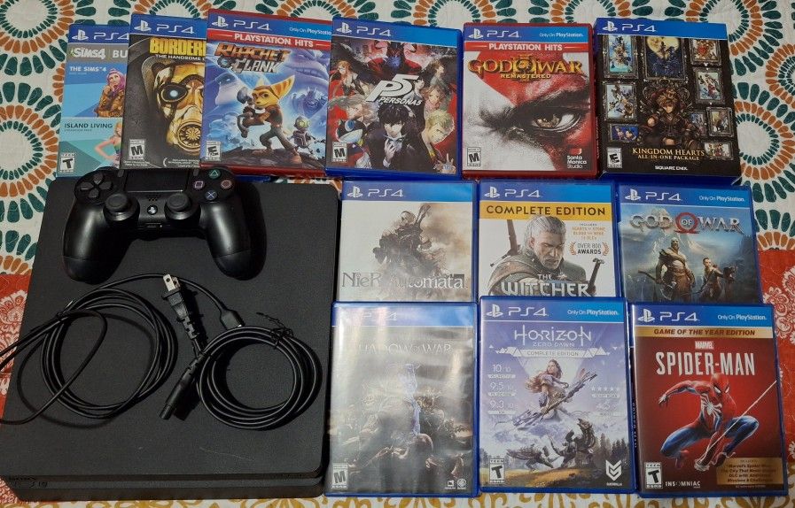 PS4 Slim 1TB w/ Controller & 13 Games