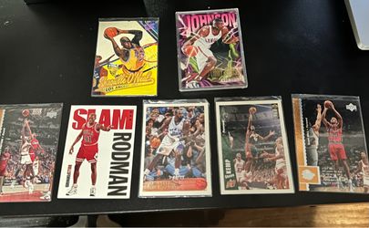 90s Basketball Cards Lot (7) - Shaquille O'Neal & Dennis Rodman SLAM Insert HOF