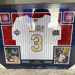 CUBS David Ross Signed Jersey Framed 