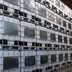 IBC Totes 275 Gallons. Water Liquid Holding Metal Caged Tanks 330 Gallons 