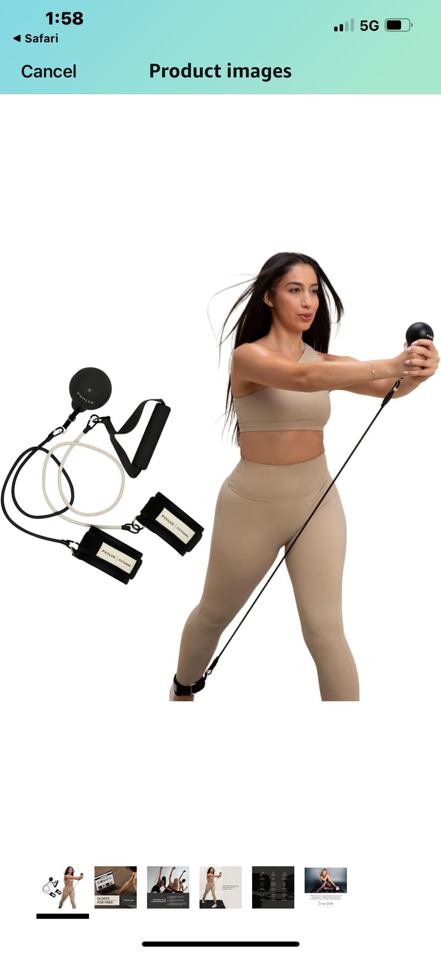 Pvolve P.3 Trainer- Home Gym Fitness Equipment Resistance Band with Ankle Strap and Weight System