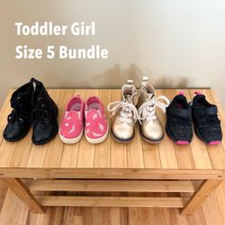 Kids Toddler Girl Size 5 Sneakers Boots Shoes Bundle – 4 Pairs