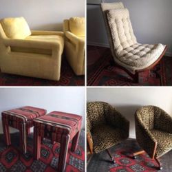 Vintage MCM Chairs, Stools, Lounge