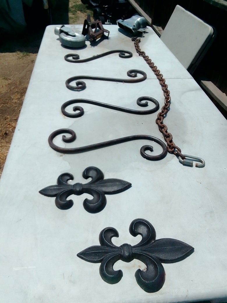 Ornamental Wrought Iron, Car Jack, Chain Misc.