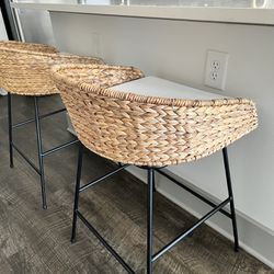 Woven Backed Counter Stools