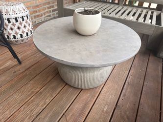 Round Concrete Outdoor Coffee Table