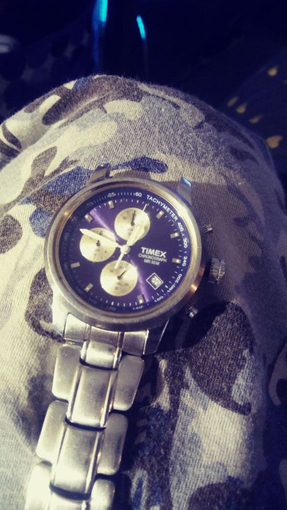 Timex Chronograph Tachymeter WR 50M SR 927 W Stainless Steel for