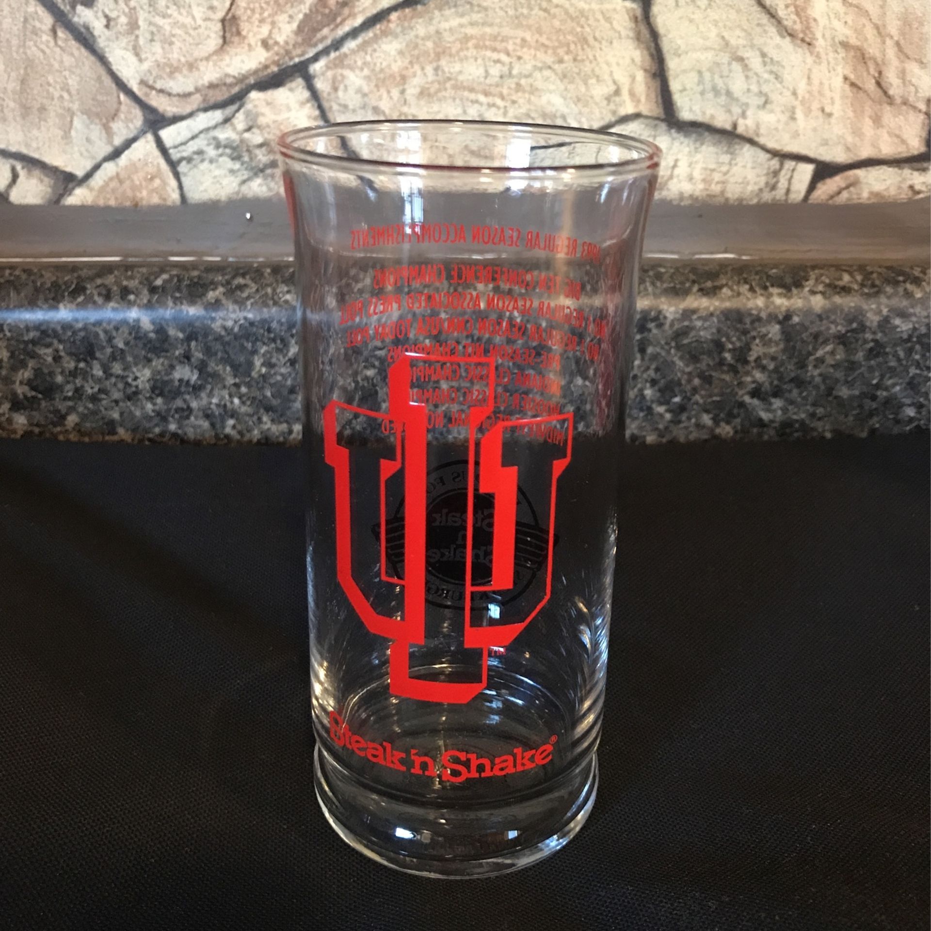 1993 Indiana Hoosiers  Glass Big Ten Chanps No. 1 BOB KNIGHT Steak n Shake