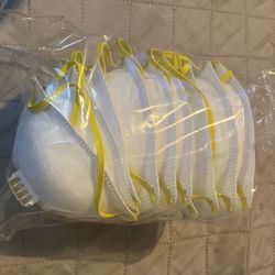 Pack of white cone-shaped N95 respirator masks 
