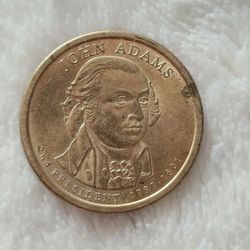 2007-P JOHN ADAMS PRESIDENT 1 DOLLAR GOLD COLORED COIN - 1(contact info removed)