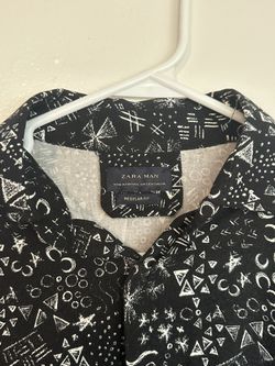 Zara mens button up size small black and white 