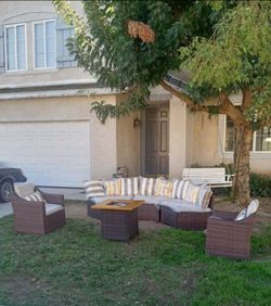 Fire pit propane patio set outdoor patio furniture set 🆕🚚🚎☑️