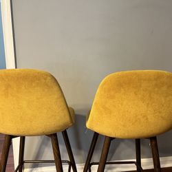 Yellow Cloth Bar Stools