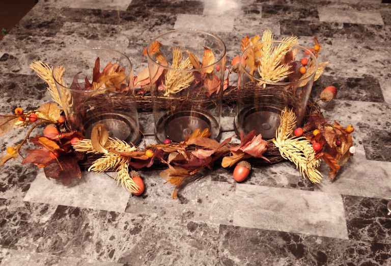 Fall Candle Holder Centerpiece