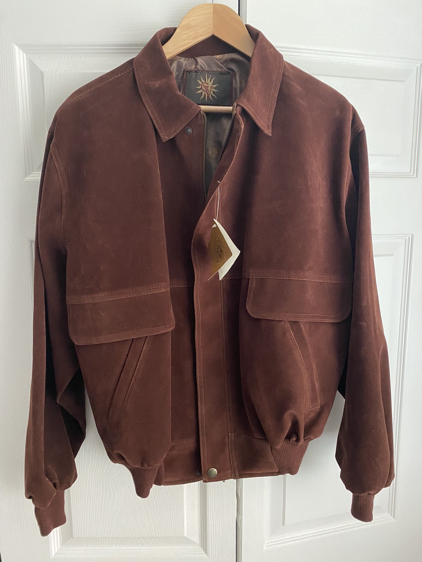 NEW Coat Suede Leather Size XL - Valentino GV (HAND MADE IN ITALY)