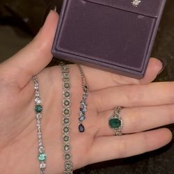 ✨ Stunning Sterling Silver Jewelry Collection – Diamonds, Emeralds & Topaz ✨