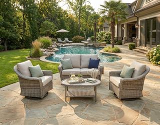 4-Piece Wicker Patio Conversation Set