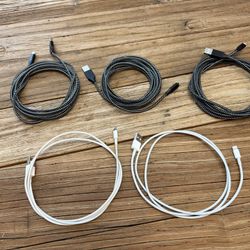 5 iPhone USB To Lightning Cables Long All For $20