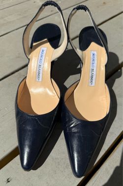 Manolo Blahnik Black Slingback Pumps – Size 37.5 (US 7–7.5)