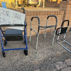 Walker/toilet seat/safety rail