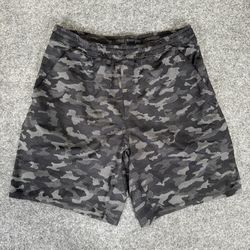 Lululemon Pace Breaker Shorts Mens XL 32x9 Grey Camo Lined Athletic Training Gym