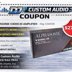 Alphasonik Venum V3000.1D Power Amplifier Mono Subwoofer System 6000 Watts Bass Knob Included 🚨 Payment Options Available 🚨 No Credit Needed 🚨 