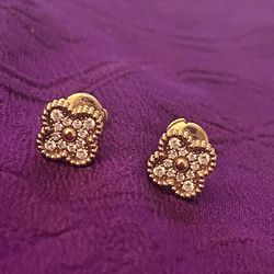 Real Gold Sweet Alhambra Diamond Ear~studs AU750