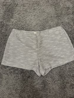 FOREVER 21 Women's Gray Metallic Tweed Striped Shorts Size L