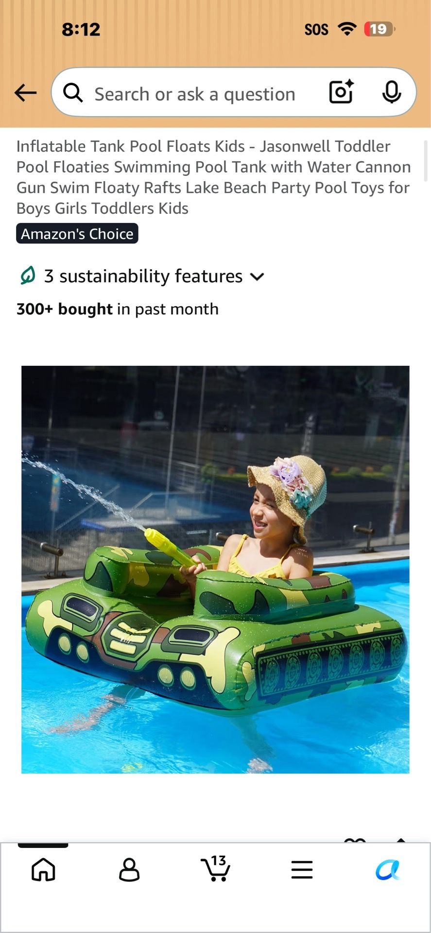Pool float - highly rated on Amazon