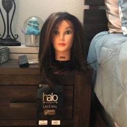 Little Longer Than Shoulder Length Wig With Real Hair & Some Synthetic  Brown With Highlights & Lace Wig