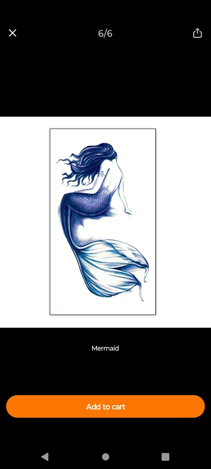 Mermaid Temporary Tattoo