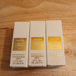 Tom Ford 3 Brand New Authentic Unisex Concentrated Parfum Sprays White Suede Boxed