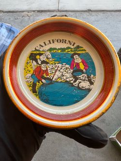 Vintage California Gold Rush Decorative Tray – Made in Hong Kong