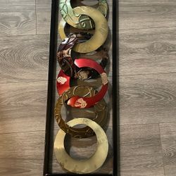 metal wall sculpture.