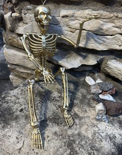 16” gold posable skeleton