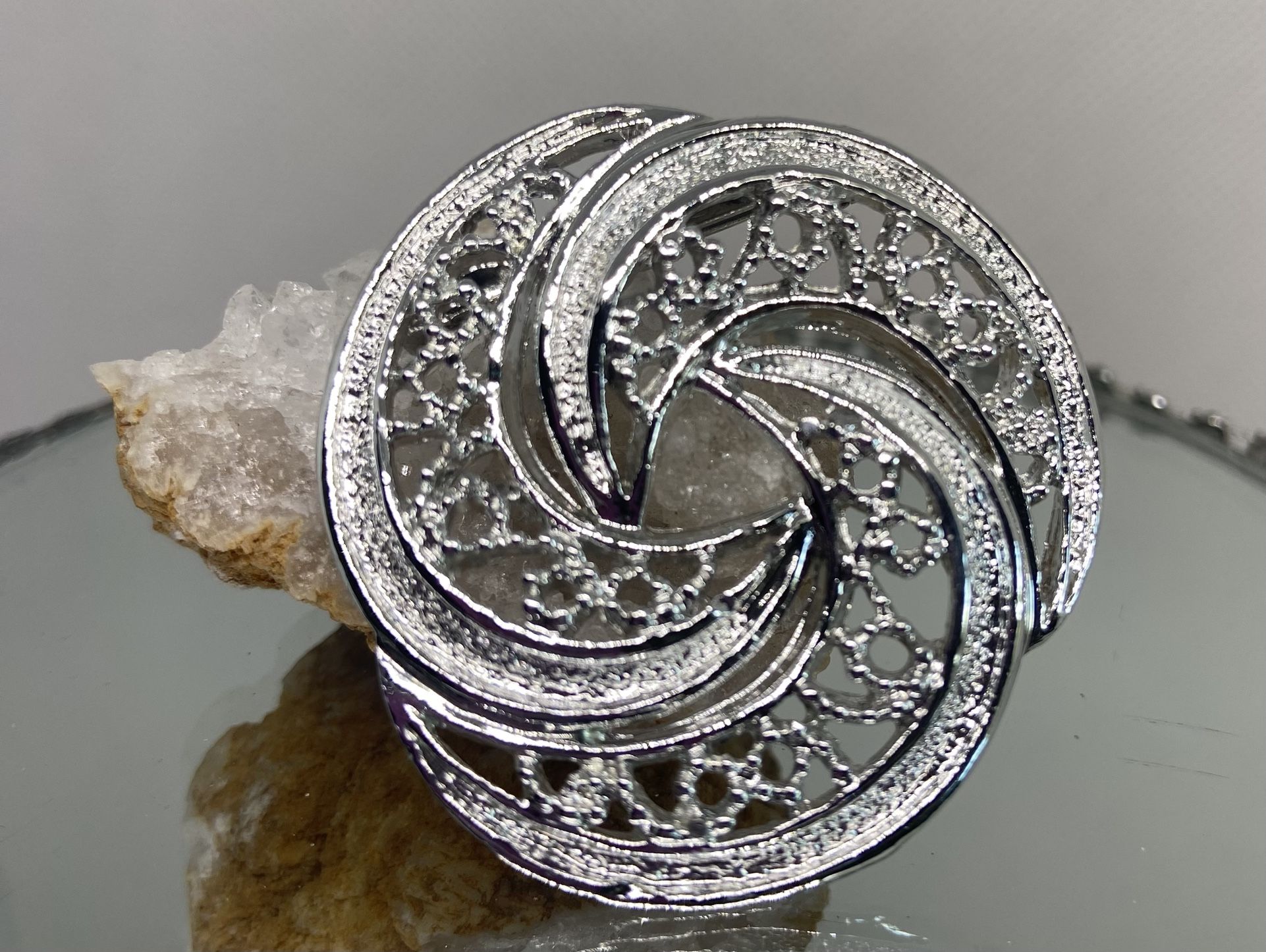Vintage Gerry's Silver Tone Swirl Cluster Pin Spray Brooch