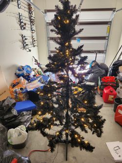 Pre lit black Christmas tree