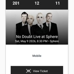 2 Tickets, No Doubt at Sphere - May 9