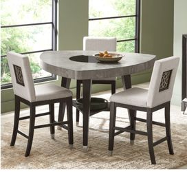 MODERN LUXURY DINING SET – UNIQUE TRIANGLE TABLE + 6 CHAIRS – WEST PALM BEACH 33411