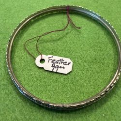 Woman’s Feather Sterling Bracelet 925 New