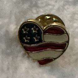 American Heart Flag Pin/ Brooch 