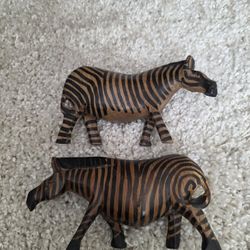 Hand Carved Zebras From Kenya. 
