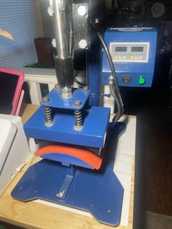 This is a TransPro cap heat press machine for applying vinyl or transfers to hats.
